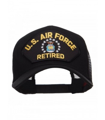 E4hats US Air Force Retired Military Patched Mesh Cap - Black - C0124YMGB1X