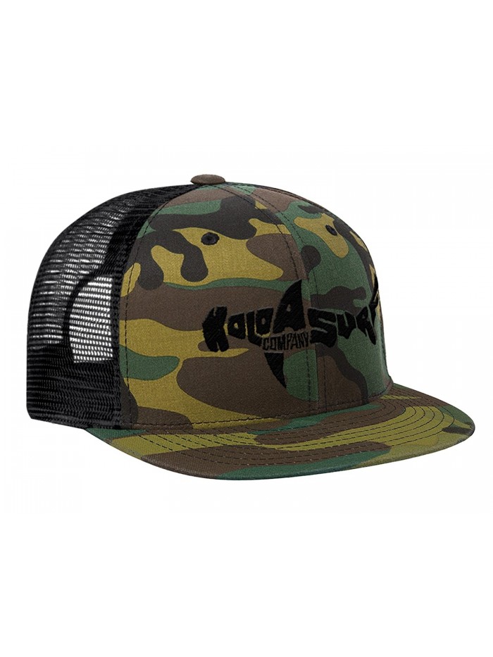 Koloa Shark Logo Mesh Back Trucker Hats in 12 Colors - Camo/Black - CW1240N33DF