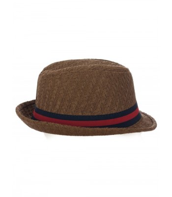 DRY77 Natural Pattern Stripe Fedora in Men's Fedoras