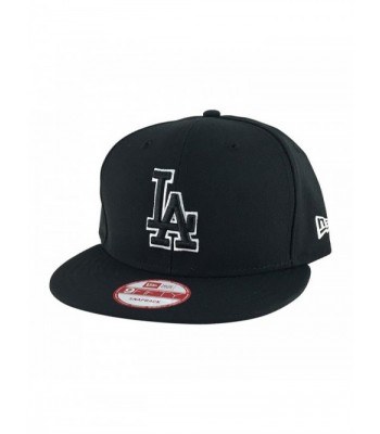 New Era 9fifty Los Angeles Dodgers Black White Outline Snapback Hat Cap - CE11OH1TFXX