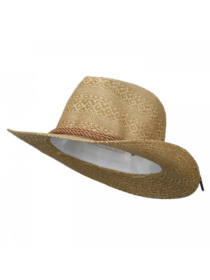 Men's Mix Braid Large Brim Fedora - Tan - CD11WTIYC11