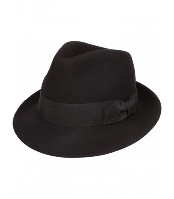 Sakkas Clark Grosgrain Bow Wool Trilby Fedora - Black - CP11H0H1WKF