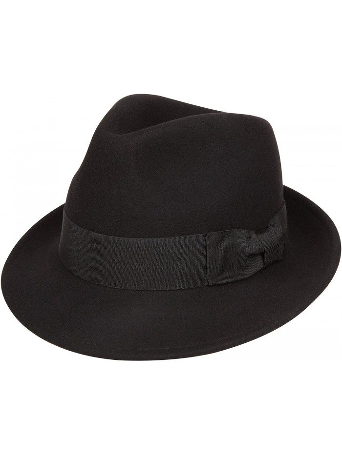 Sakkas Clark Grosgrain Bow Wool Trilby Fedora - Black - CP11H0H1WKF