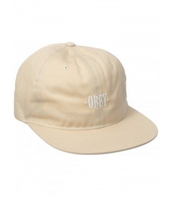 Obey Men's Earl 6 Panel Hat - Cream - C412E3012U1