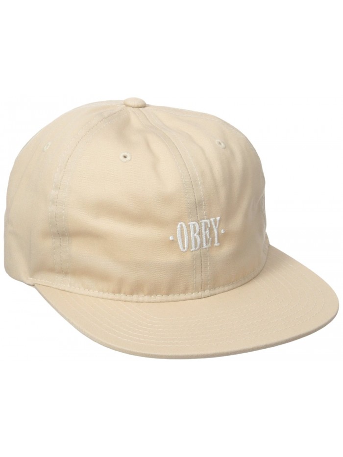 Obey Men's Earl 6 Panel Hat - Cream - C412E3012U1