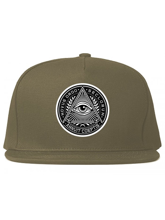 Illuminati Eye Triangle Snapback Hat Cap - Grey - C912N7CYLU5