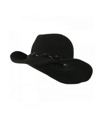 Wool Felt Cowboy Hat with Twisted Hat Band - Black - C711JQNZ077