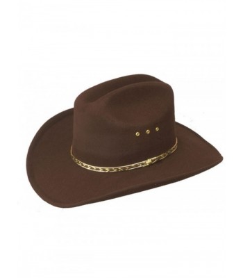 Outlaw Hat Co. Faux Felt Cowboy Hat - Brown - CL11E9TXJIF