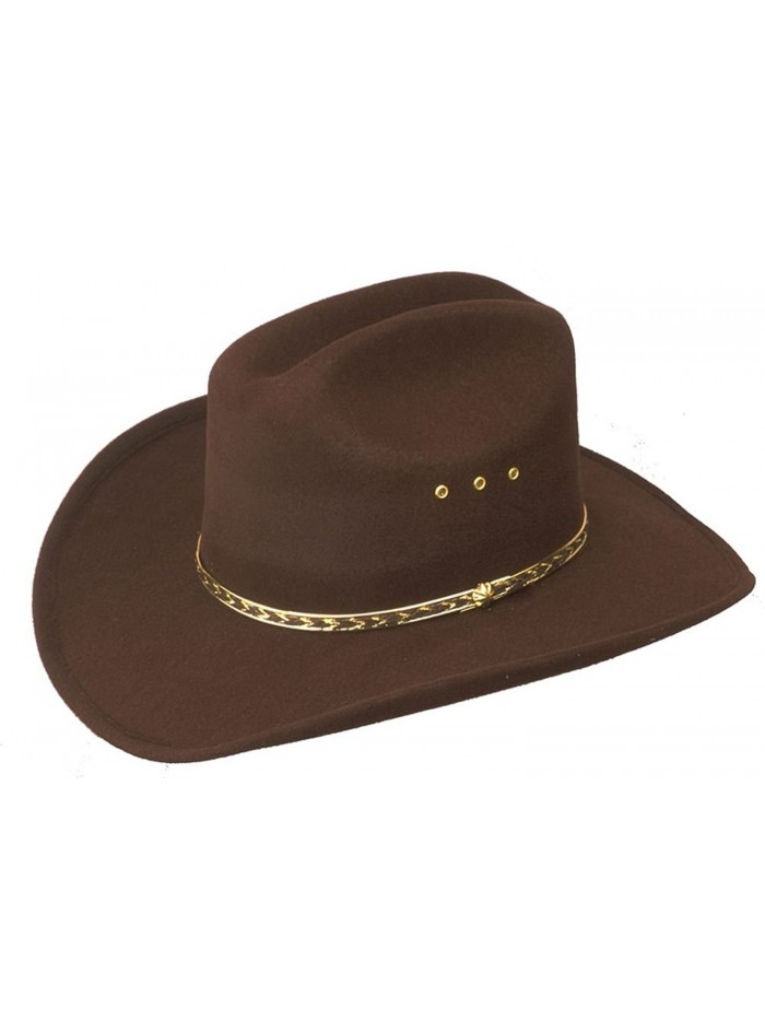 Outlaw Hat Co. Faux Felt Cowboy Hat - Brown - CL11E9TXJIF