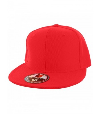 Pit Bull Plain Colors Flat Bill Visor Fitted Hat Baseball Cap (25+ Colors 9 Sizes) - Red - C511W4NMR8L