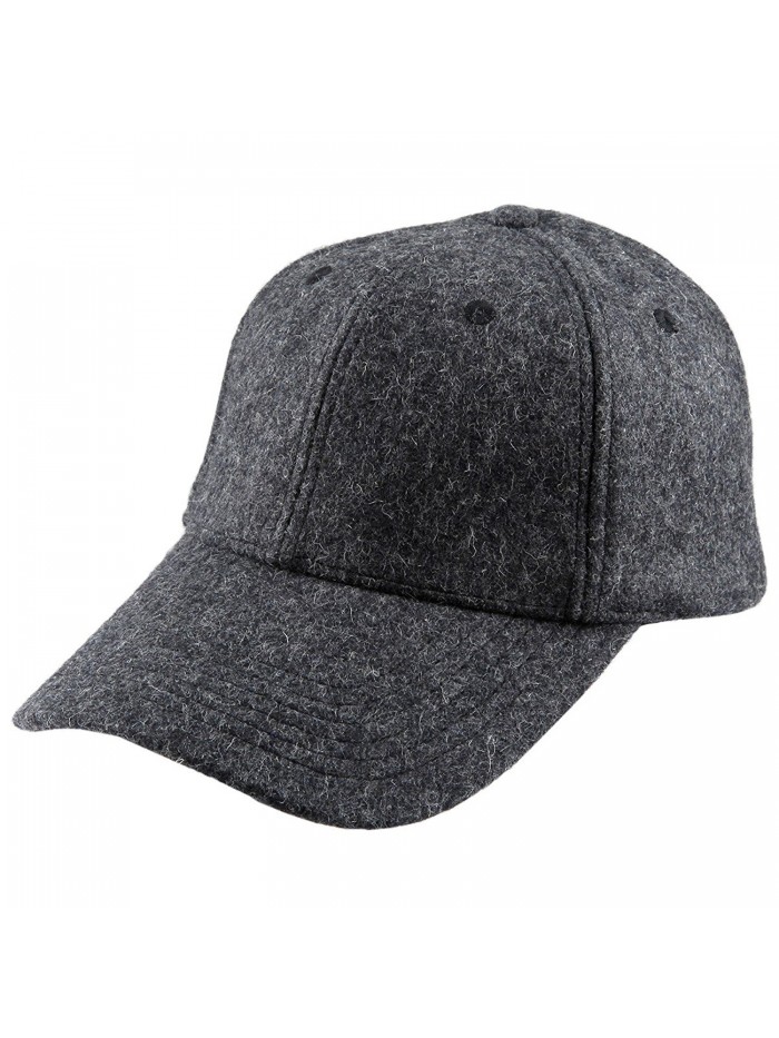 Samtree Unisex Woolen Baseball Cap-Adjustable Wide Brim Warm Snapback Hat - 012-dark Grey - C712N17ER5E