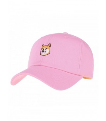 WITHMOONS Ball Cap Dog Embroidery Shiba Inu Doge Hachi-KO KR1304 - Pink - CP12FD17KPZ