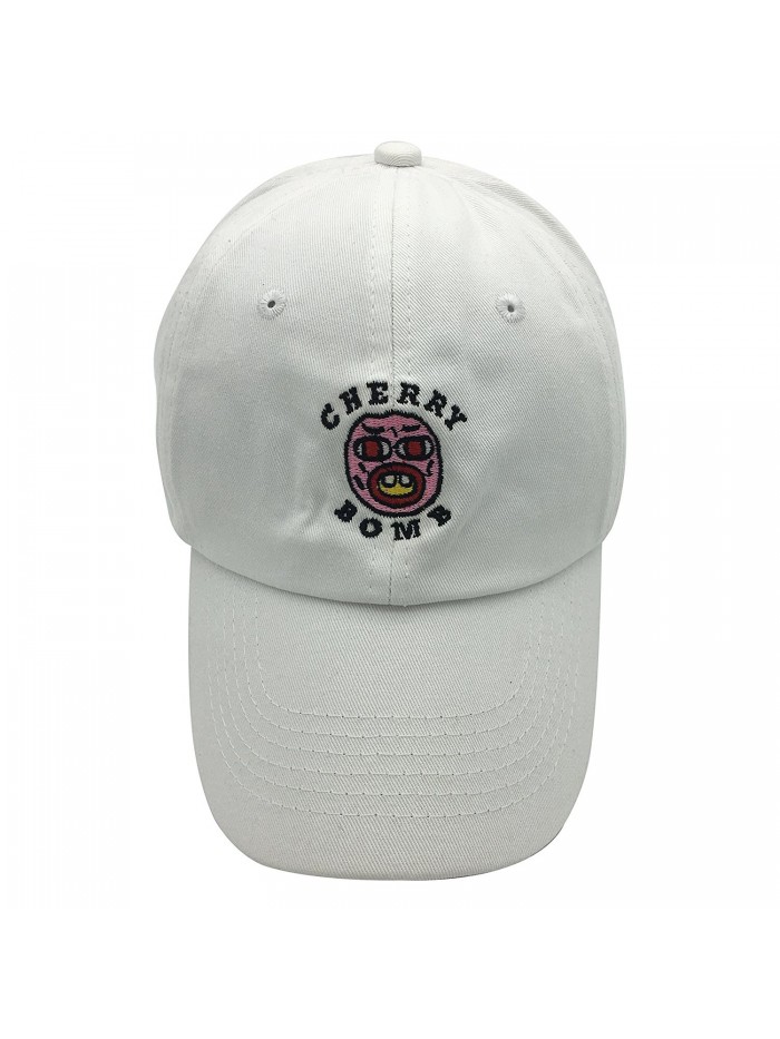 juxingli Golf Cherry Bomb Dad Hat Baseball Cap 3D Embroidery Adjustable Snapback - White - CG1850H66RD