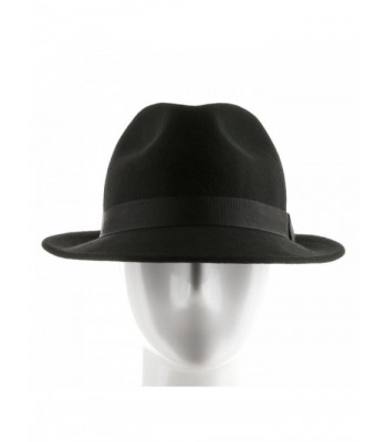 Wool Felt Trilby Fedora BLACK