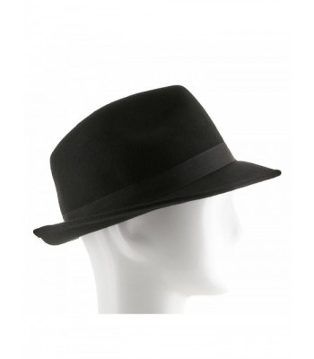 Wool Felt Trilby Fedora BLACK in Men's Fedoras