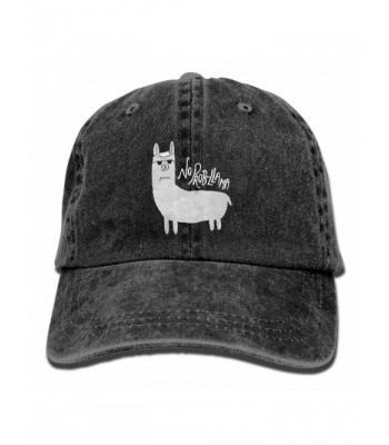 No Prob-llama Adjustable Adults Custom Denim Hat For Mens Womens Lovers Cap - Black - CV1880SGWM5