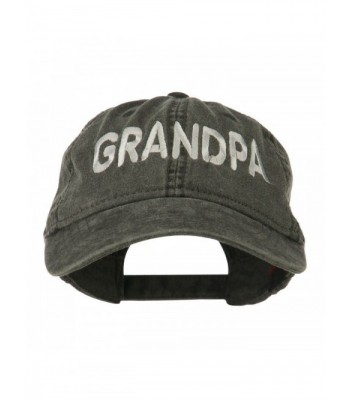 Wording of Grandpa Embroidered Washed Cap - Black OSFM - C011KNJEU3N