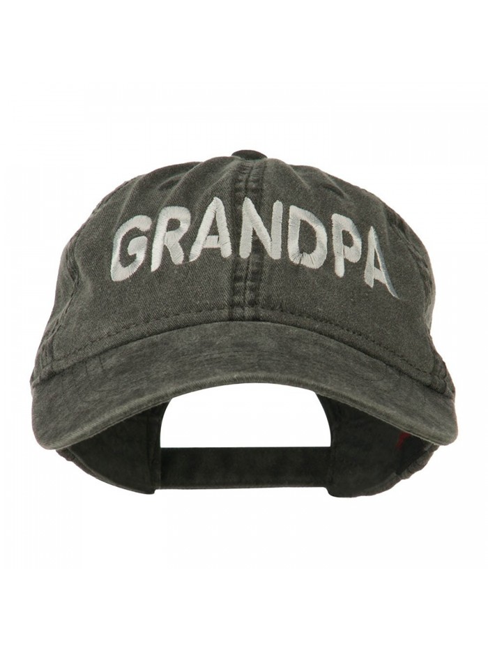 Wording of Grandpa Embroidered Washed Cap - Black OSFM - C011KNJEU3N