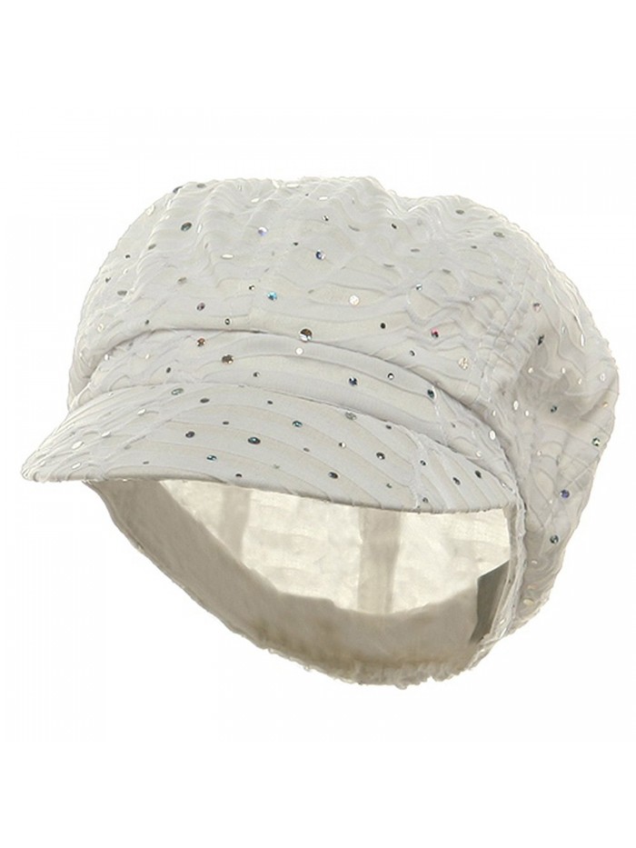 Glitter Newsboy Cap-White - CW111GHV51V