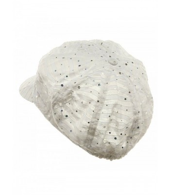 SS Sophia Glitter Newsboy Cap White