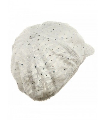 SS Sophia Glitter Newsboy Cap White in Men's Newsboy Caps