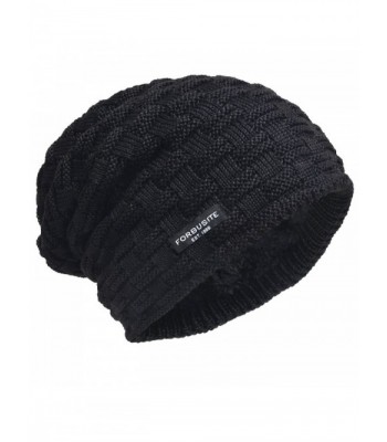 VECRY Men Knit Beanie Hat Thick Fleece Lined Winter Skull Cap B5050 - Check-black - CY12OCHSS2Y