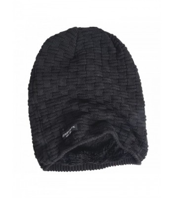 Men Knit Beanie Hat Thick Fleece Lined Winter Skull Cap B5050 - Check ...