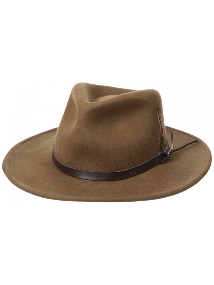 Scala Classico Men's Crushable Felt Outback Hat - Pecan - CF112DP8UN1