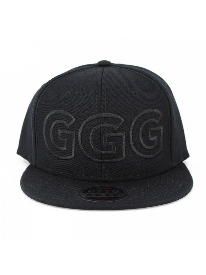 GGG BLACK ON BLACK FLAT SIX PANEL PRO STYLE SNAPBACK HAT 1965 - C1185GZHSQT