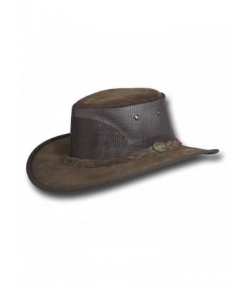 Barmah Hats Foldaway Cooler Leather Hat - Item 1068 - Royal Brown - C2117R248LN