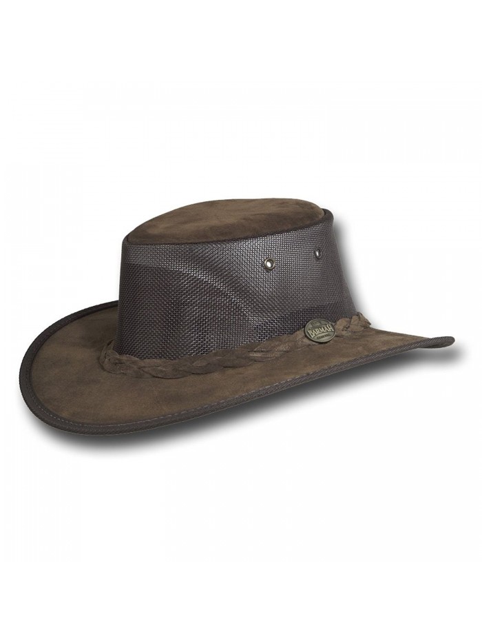 Barmah Hats Foldaway Cooler Leather Hat - Item 1068 - Royal Brown - C2117R248LN