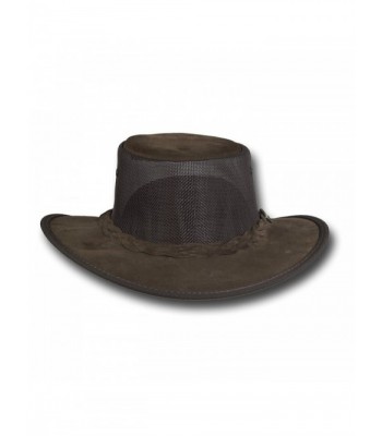 Barmah Hats Foldaway Cooler Leather in Men's Sun Hats