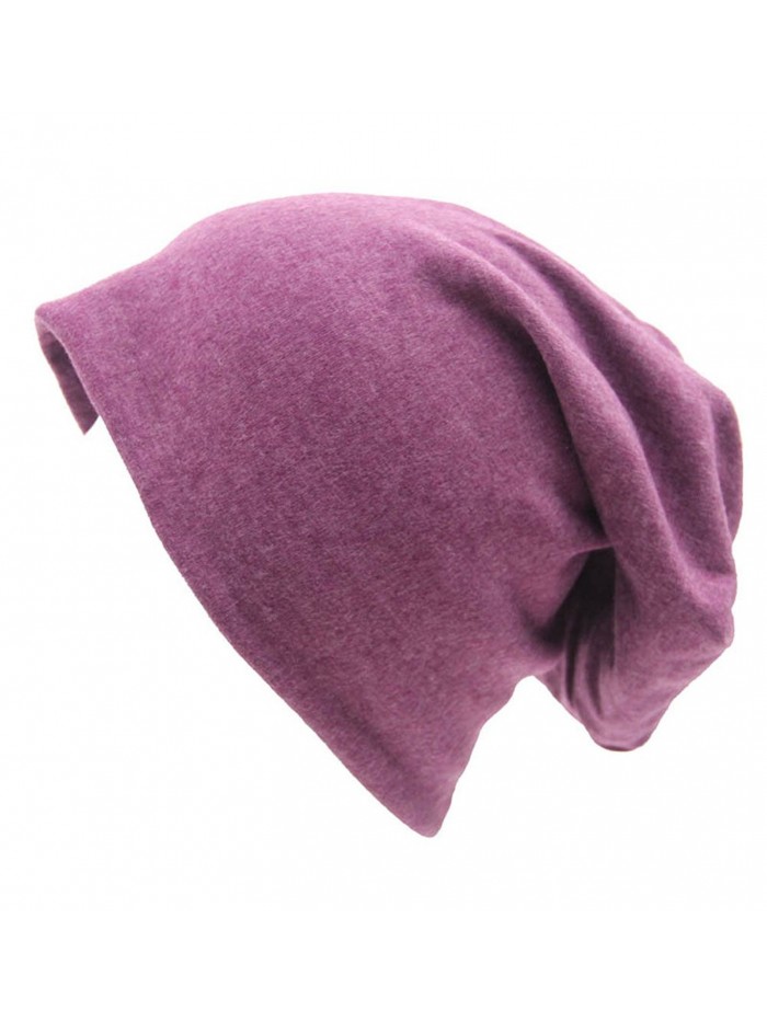 XiFe Unisex Indoors Cotton Beanie- Soft Sleep Cap For Hairloss- Cancer- Chemo - Purple - CW125OF7R8F