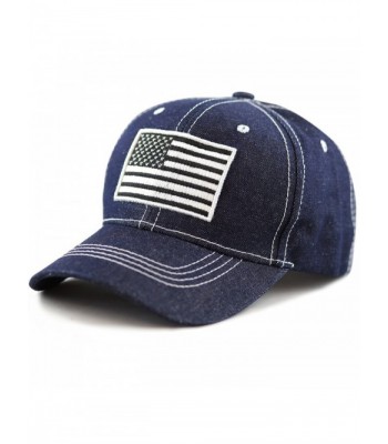 The Hat Depot Unisex USA Flag Contrast Stitching One Size Tactical Cap - Dark Denim - CG12N342JZF