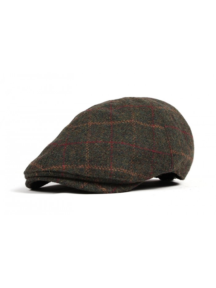 WITHMOONS Wool Newsboy Hat Flat Cap SL3022 - Green - C511QE8T145