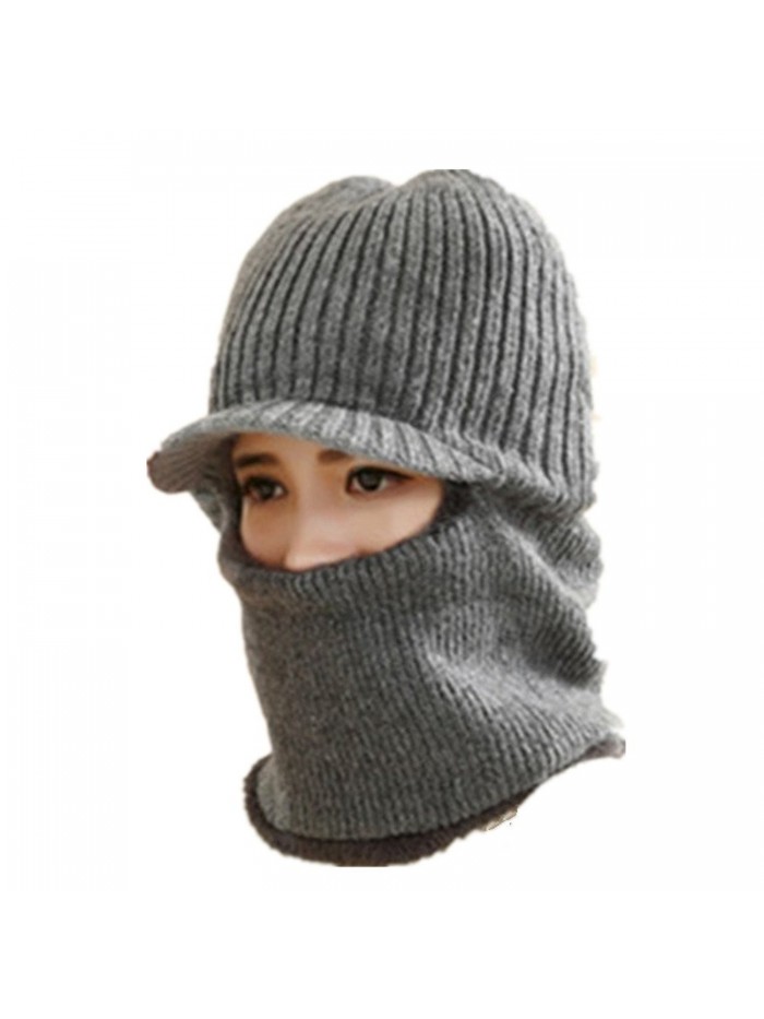 Eonyea Winter Warm Hat Face Scarf Cable Skull Windproof Cap For Skiing Walking Knit Wool - CD1896HKOKS