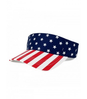 American USA Flags Stars and Stripes Patriotic Twill Cotton Visor - Flag - CR12CUEKNNJ