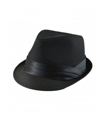 Mens Classic Fedora Plain Basic Solid Trilby Short Brim Hat S/M- L/XL AVL Black - CO12C50MEHL