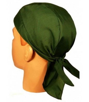 Skull Cap Biker Caps Headwraps Doo Rags - Hunter Green - CM12O74T4KY