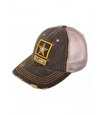 US Army Low Profile Unstructured Cotton Twill Distressed Trucker Hat - CY127PXL8Z7