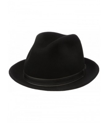 Country Gentleman Men's Clooney Fedora Hat With Contrast Band - Black - C5114ZZZSJV