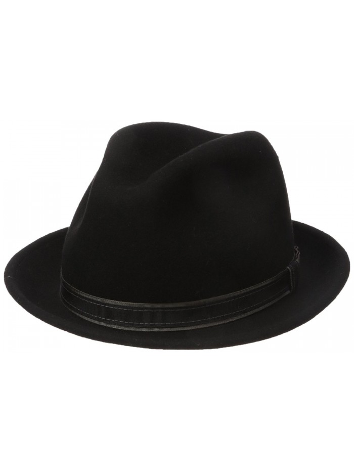 Country Gentleman Men's Clooney Fedora Hat With Contrast Band - Black - C5114ZZZSJV