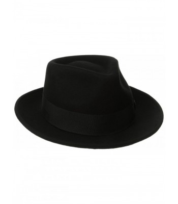 Scala Classico Men's Crushable Wool Felt Fedora - Black - CF11918TKSR