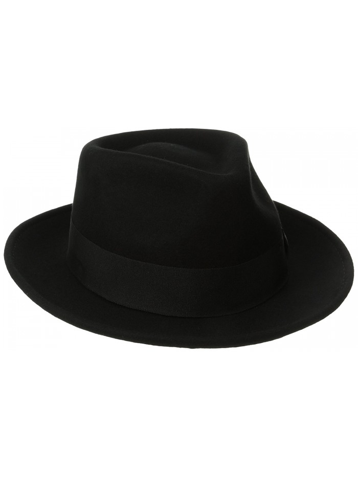 Scala Classico Men's Crushable Wool Felt Fedora - Black - CF11918TKSR