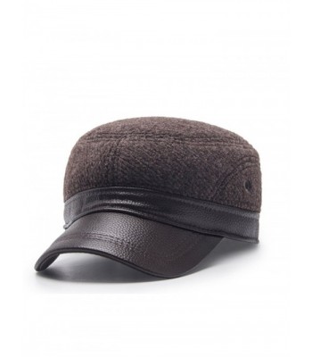 Scott Edward Warm Winter Cap Dome Hat Baseball Cap With Ear Flaps For Men - Coffee - CF187LIHHOY