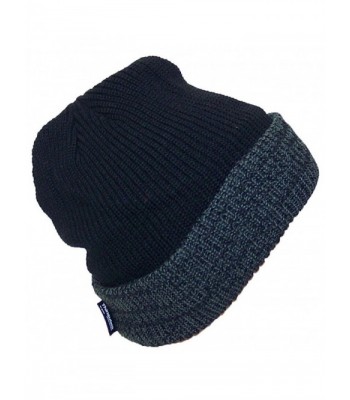 Best Winter Hats Thinsulate Insulated - Solid Black W/Black Dark Gray Cuff - CD11QCBX1Z9
