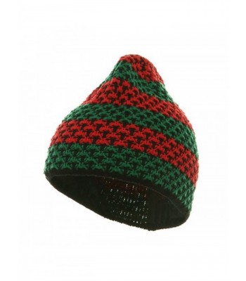 Hand Crocheted Beanie (03) - Green Red - C4111C6HU9R