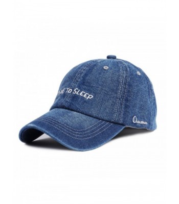 Choomon Unisex Cotton Denim Baseball Cap Adjustable Strap Low Profile Plain Hats - Dark Blue - CH182EUL0RM