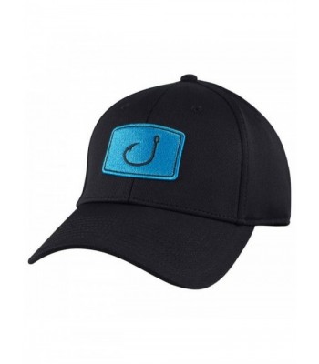 Avid Mens Iconic Fitted Fishing Hat - Black/Cyan - C612NZ410XE