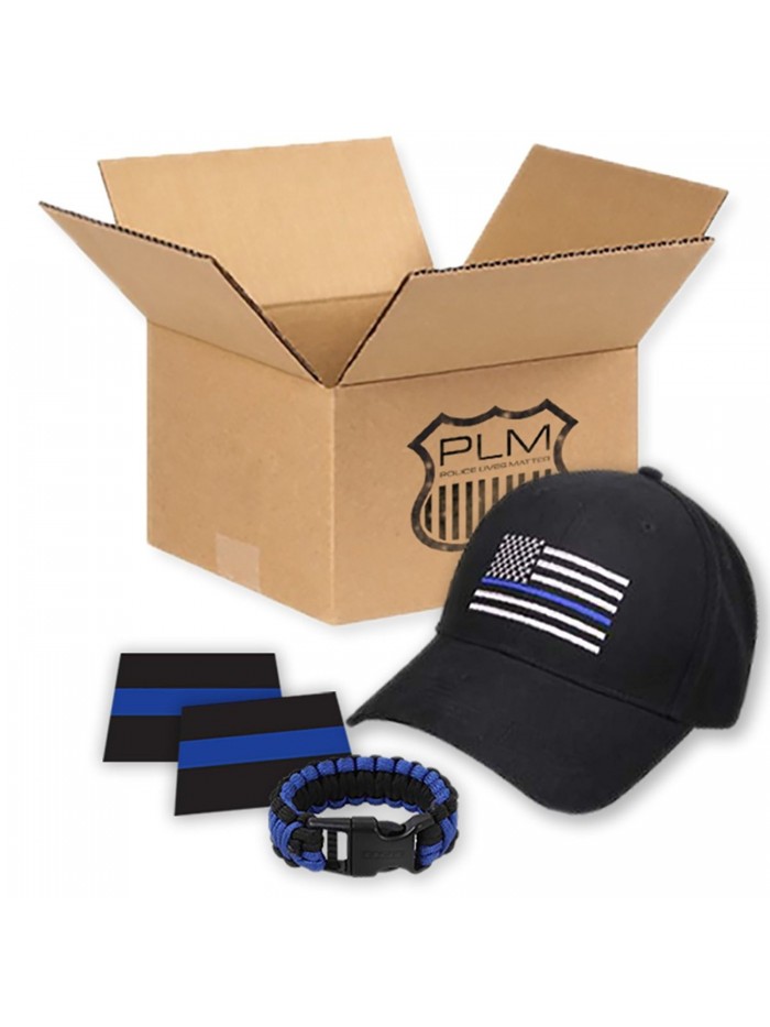 PLM - Thin Blue Line Bundle (Hat- Paracord Bracelet- 2 Stickers) - CC17YZQG0GT